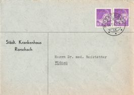 Bedarfsbrief 1940 Portofreiheitsmarke, Städt. Krankenhaus Ro