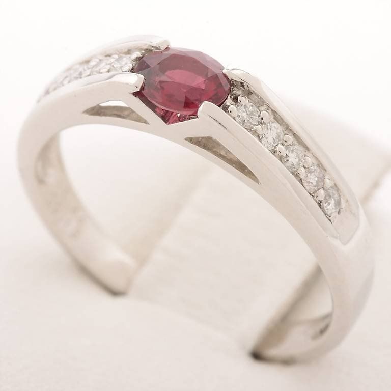 Ringe: Ring Pigeon Blood Ruby 0.44 ct Diamonds 0.13 ct Platinum 950 – Gebraucht aus Carouge GE von Watchaser