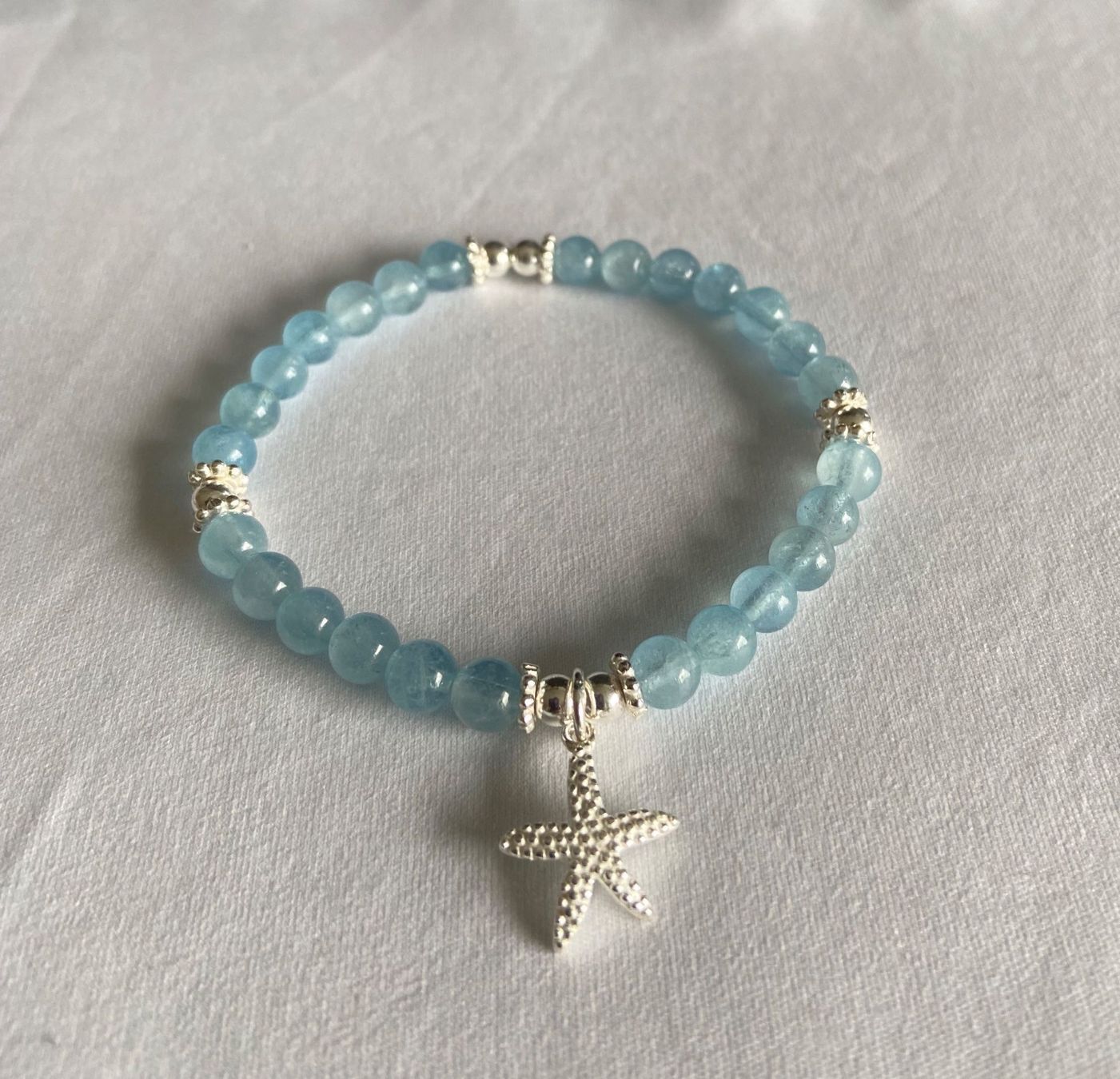 Bracciali & Braccialetti: Edelstein Armband Aquamarin mit Silber auf Mass – Nuovo e nell'imballaggio originale da Zuzwil SG venduto da Lemliskat 2