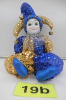 Hübsche Harlekin-Puppe, Keramikgesicht, Glöckchen, Nr. 19b