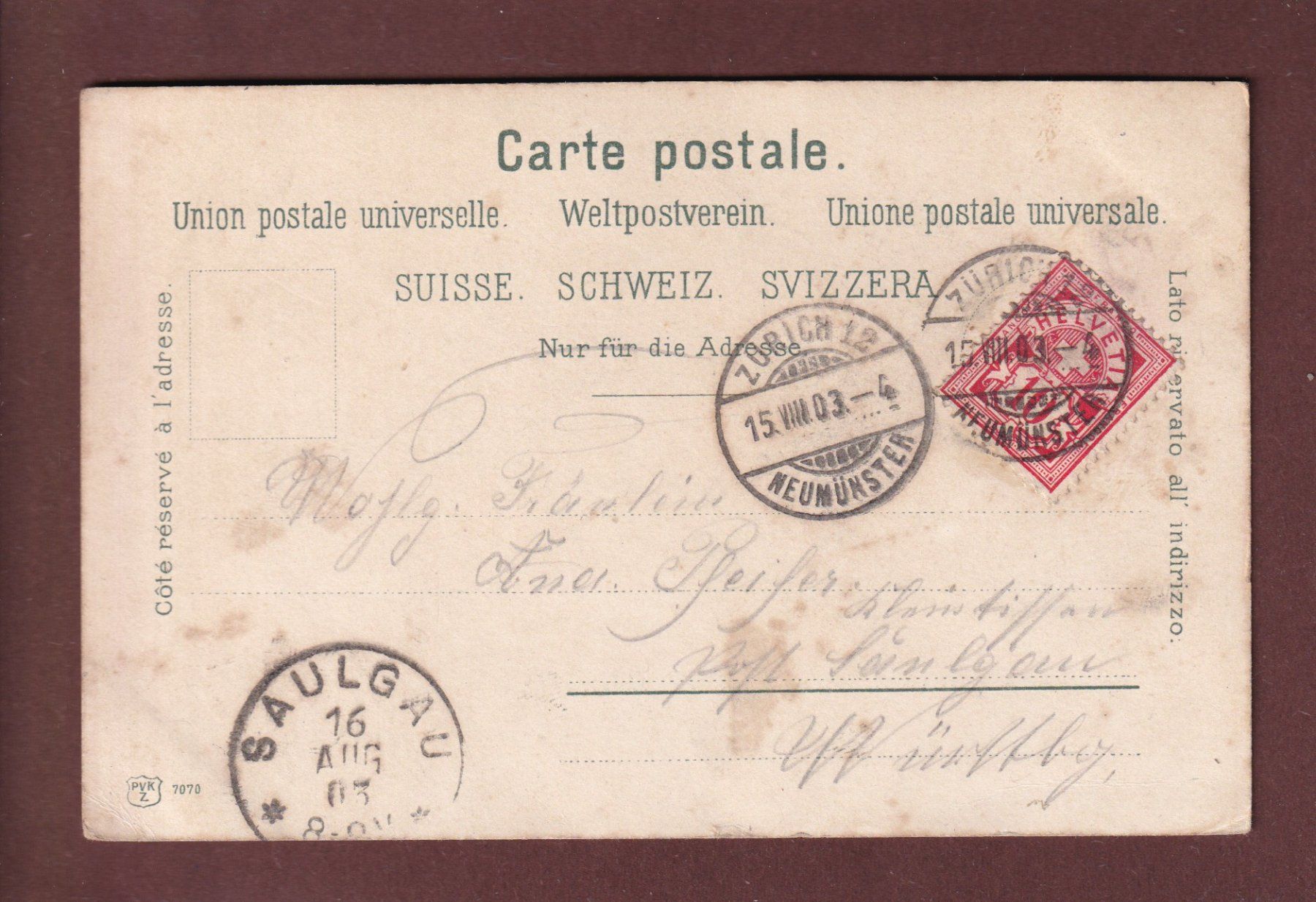 Cartoline postali: BAUERNHAUS und Bauern - 1903 – Usato da Pully venduto da nicecards 1