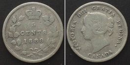 KANADA 5 Cents 1888 VICTORIA Silber f.ss