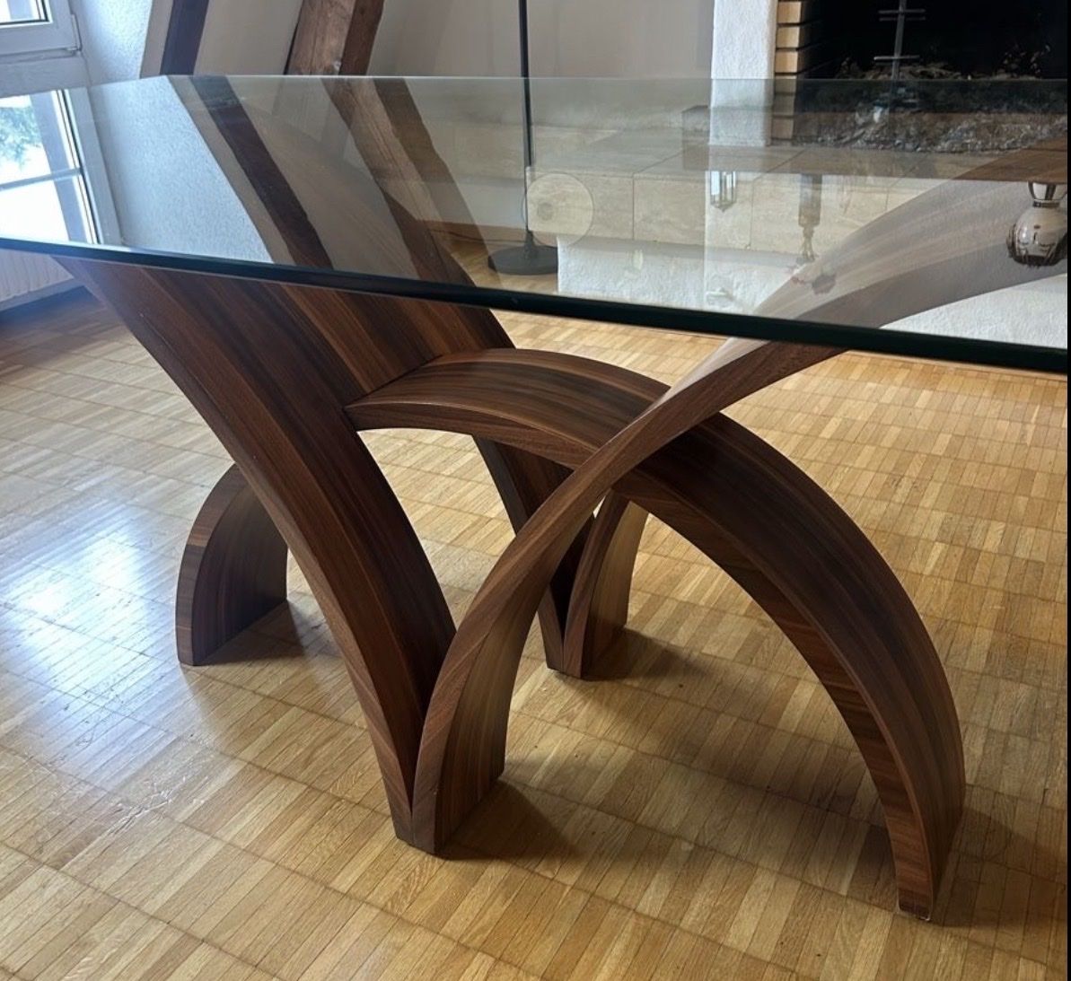 Tische: Designer Holztisch mit Glasplatte - Esstisch – Gebraucht aus Rorschach von ilo_jxk7 1