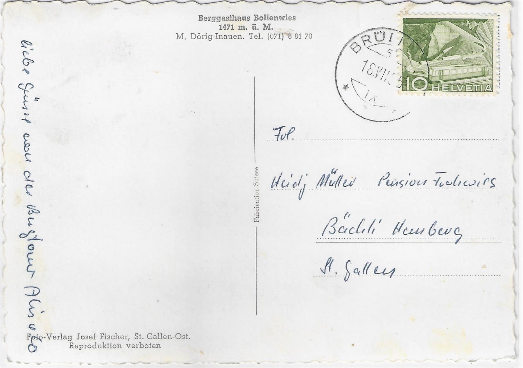 Cartoline postali: Berggasthaus Bollenwies Bülisau AI – Antico da Ettingen venduto da Kartenplanet 1
