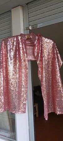 Sparkling Pink Sequin Scarf - for Parties, Dance Classes 