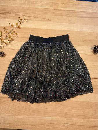 Gr128 Festlicher Kinder-Glitzerrock Schwarz-Gold