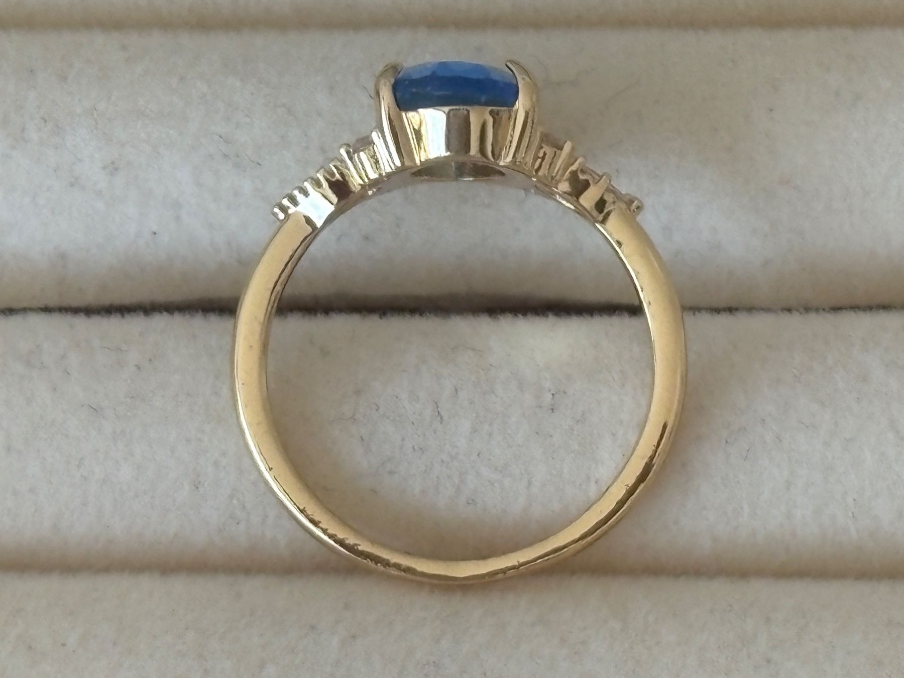 Anelli: Luxus Elegante Gr.19/9 Ring Farbe:  Gold/ blau – Nuovo (secondo la descrizione) da Biel-Bienne venduto da Roserosse13 3