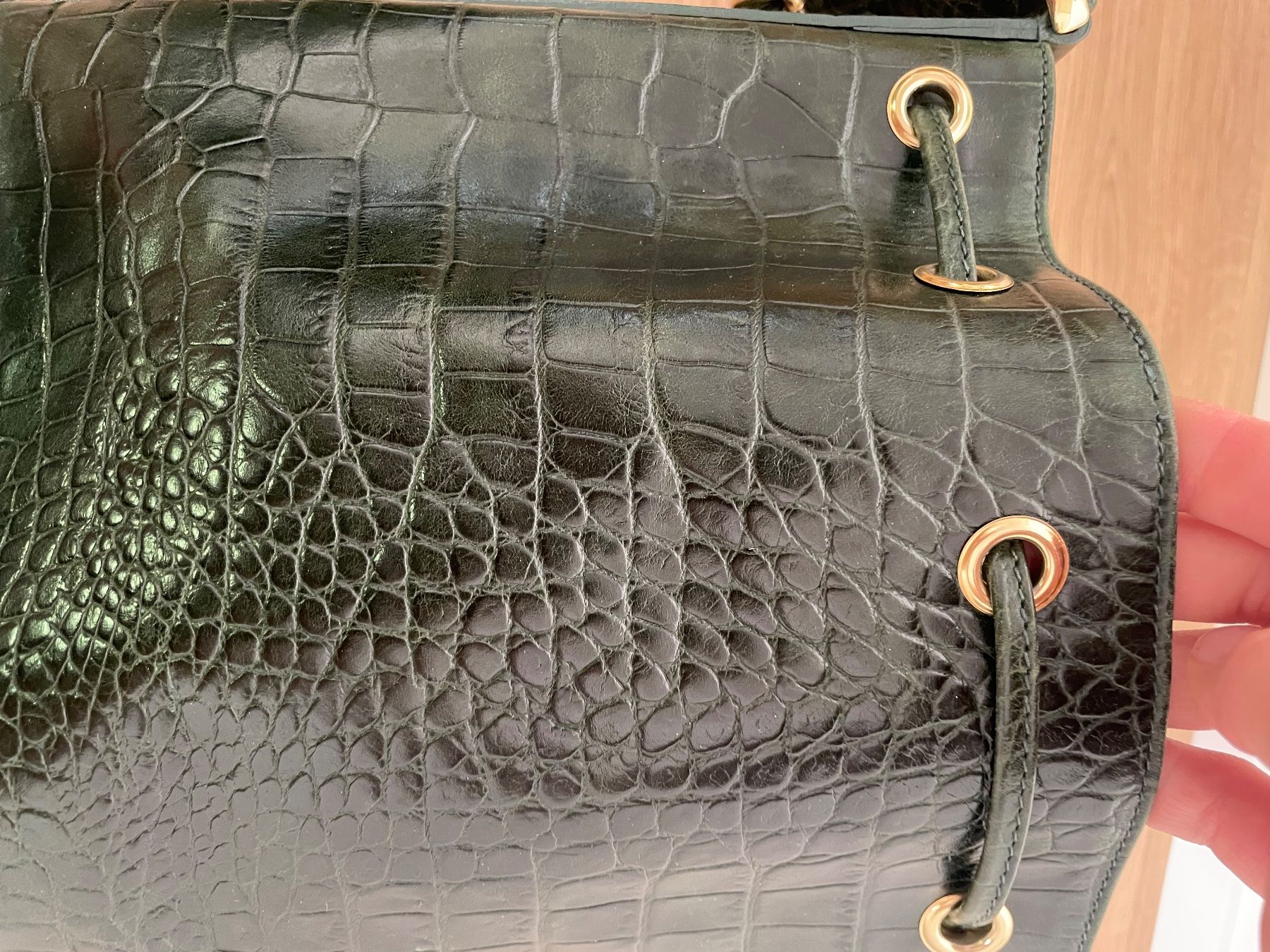 Borse da donna: Echtleder Schultertasche dunkelgrün – Usato da Fällanden venduto da adi_r9xb 3