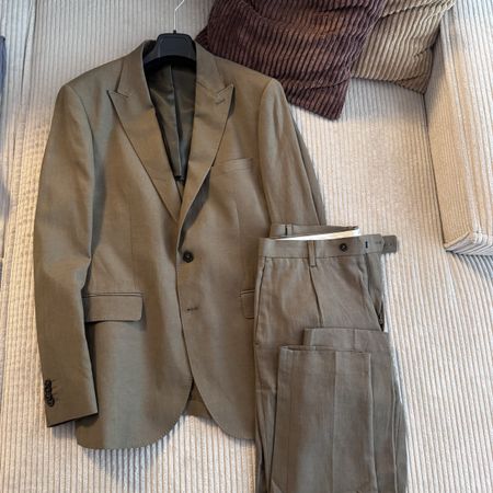 Herren Anzug Komplett in Olive Slim fit