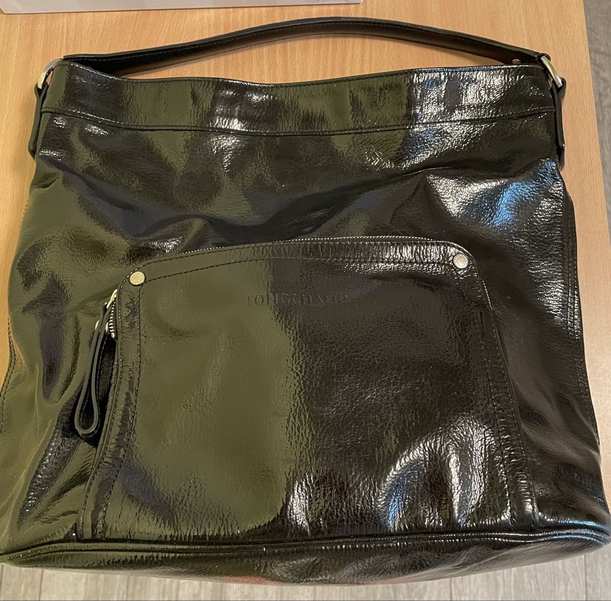 Longchamp Borse da donna: Sac Longchamp cuir verni noir – Usato da Vernayaz venduto da Veron1 2