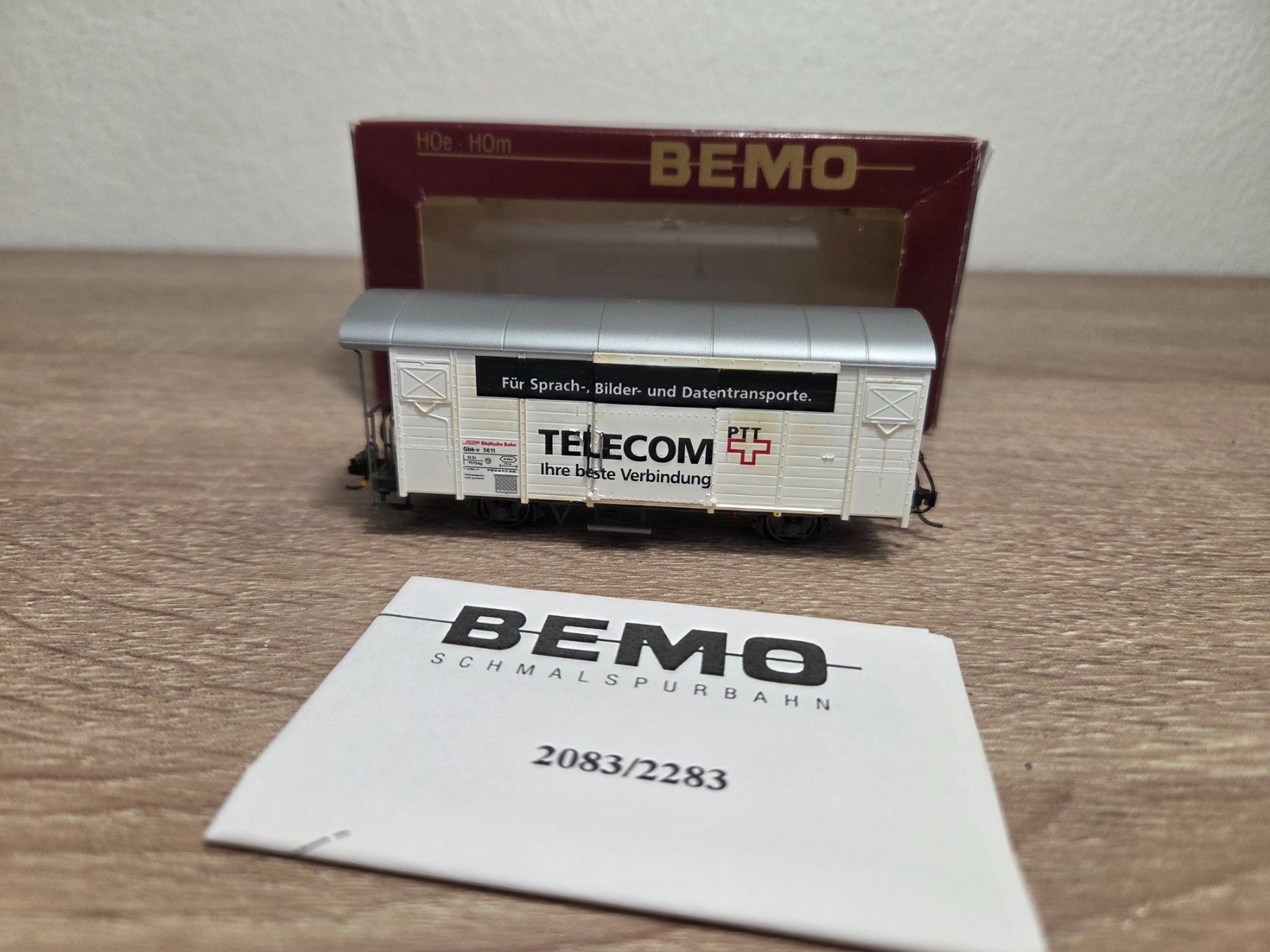 Bemo Modelleisenbahnen: Bemo 2283.131 Güterwagen Telecom PTT H0m – Gebraucht aus St-Aubin-Sauges von Lo_Go 5