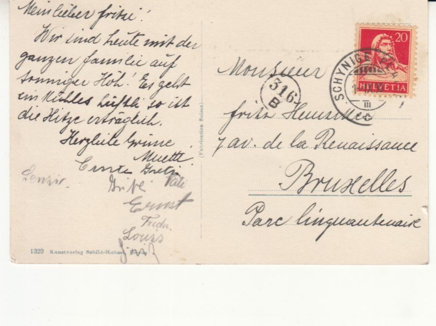 Cartoline postali: Schynige Platte Bahn 1930 – Usato da Bürglen TG venduto da StampGraf 1