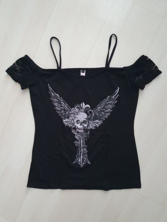 Schulterfreies Gothic Shirt Gr S *neuwertig*