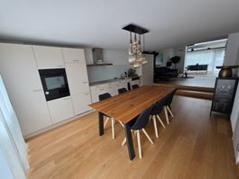 ESSTISCH Holz, Metall 220x100x77cm