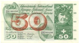 Schweiz Suisse 50 Franken 23.12.1965 Serie 21U Schwegler