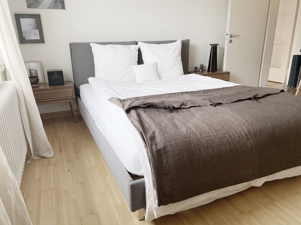 Sofa-Nackenrolle & Matratzenlückenfüller 200x10x10cm - Beige Mit Reißverschluss - Für Betten & Sofas