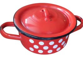 Topf Kinderspielzeug Emaille 1950er