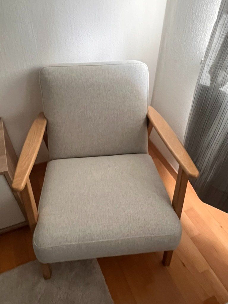 Ikea Poltrone: IKEA EKENÄSET Sessel, Eiche / Gunnared Beige – Usato da Winterthur venduto da olga221 1