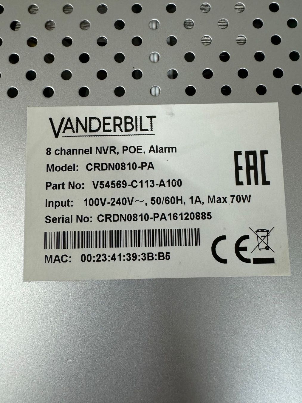 Registratori: Vanderbilt Eventys EX8 NVR Videorecorder mit 4 Videokameras – Usato da Altendorf venduto da Toptuningstore 3