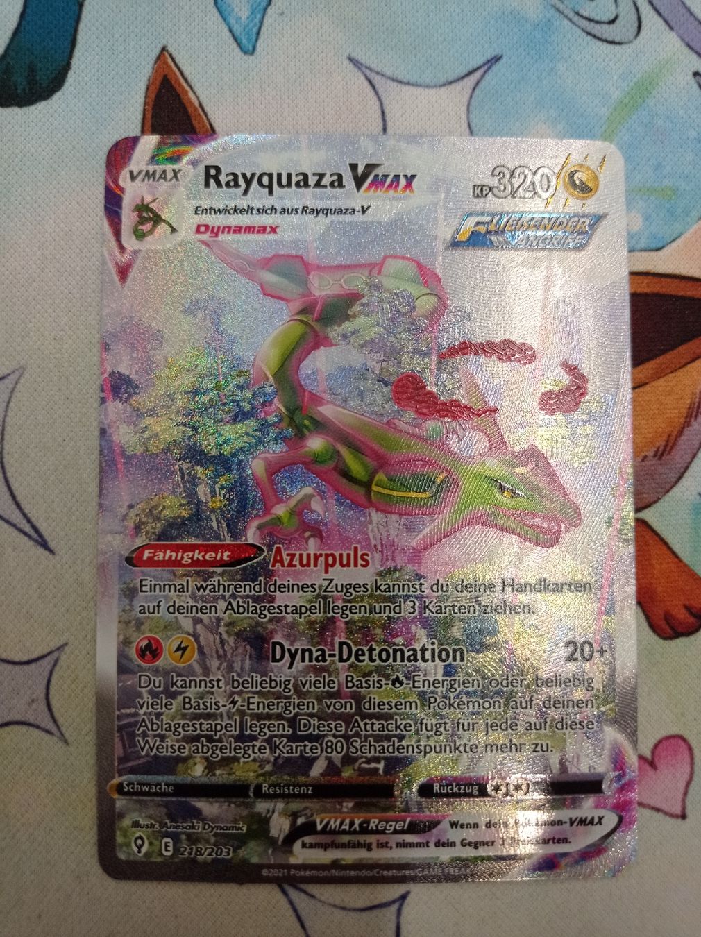 Pokémon Carte collezionabili: Rayquaza Vmax 218/203 – Usato da Bern venduto da Zockbar