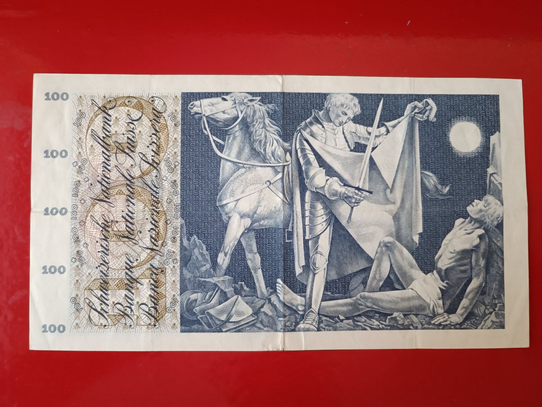 Banconote: SCHWEIZER -NOTE 100.- Fr. CH TYP ST. Martin 10. febr,1971 – Usato da Glis venduto da MYS-Wallis2020 1