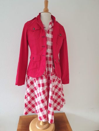 JACKE ROT S 36 FORECAST SAFARI LOOK BLAZER TRENCHCOAT TOP