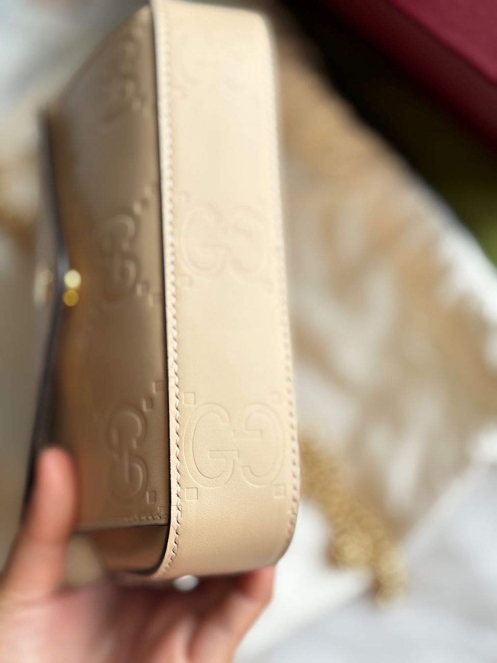 Gucci Borse da donna: Gucci GG Gilbert Monogram Tasche - Beige Leder Neu – Nuovo e nell'imballaggio originale da Grossdietwil venduto da RSW032 4