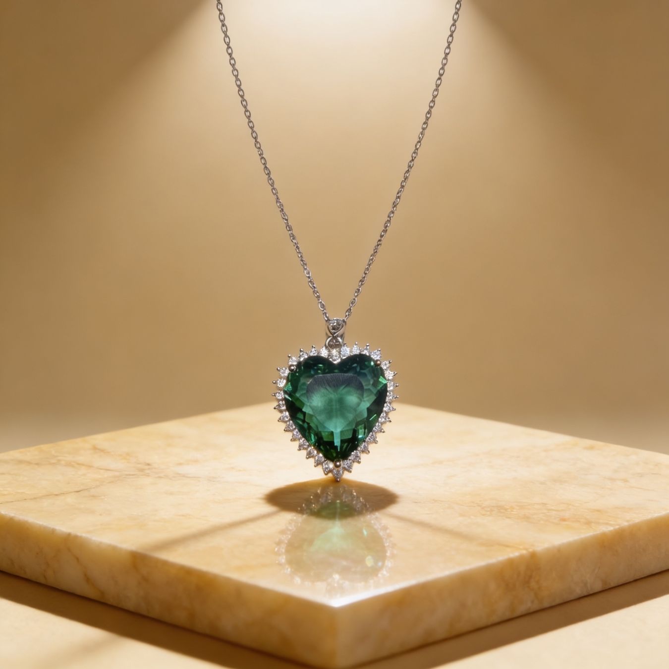 Catenine: Collier cœur Emeraude – Nuovo e nell'imballaggio originale da St-Maurice venduto da Sandrinette123