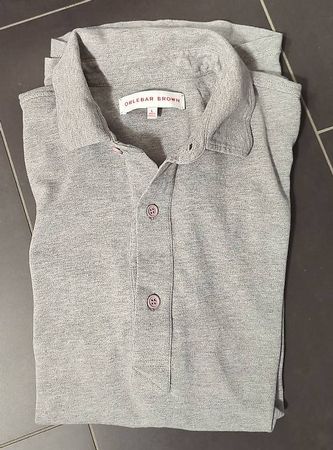 ORLEBAR BROWN Sebastian Pique Polo Shirt in grau, Grösse L