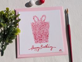 Geburtstagskarte, Handgemalte Geburtstagsgeschenk
