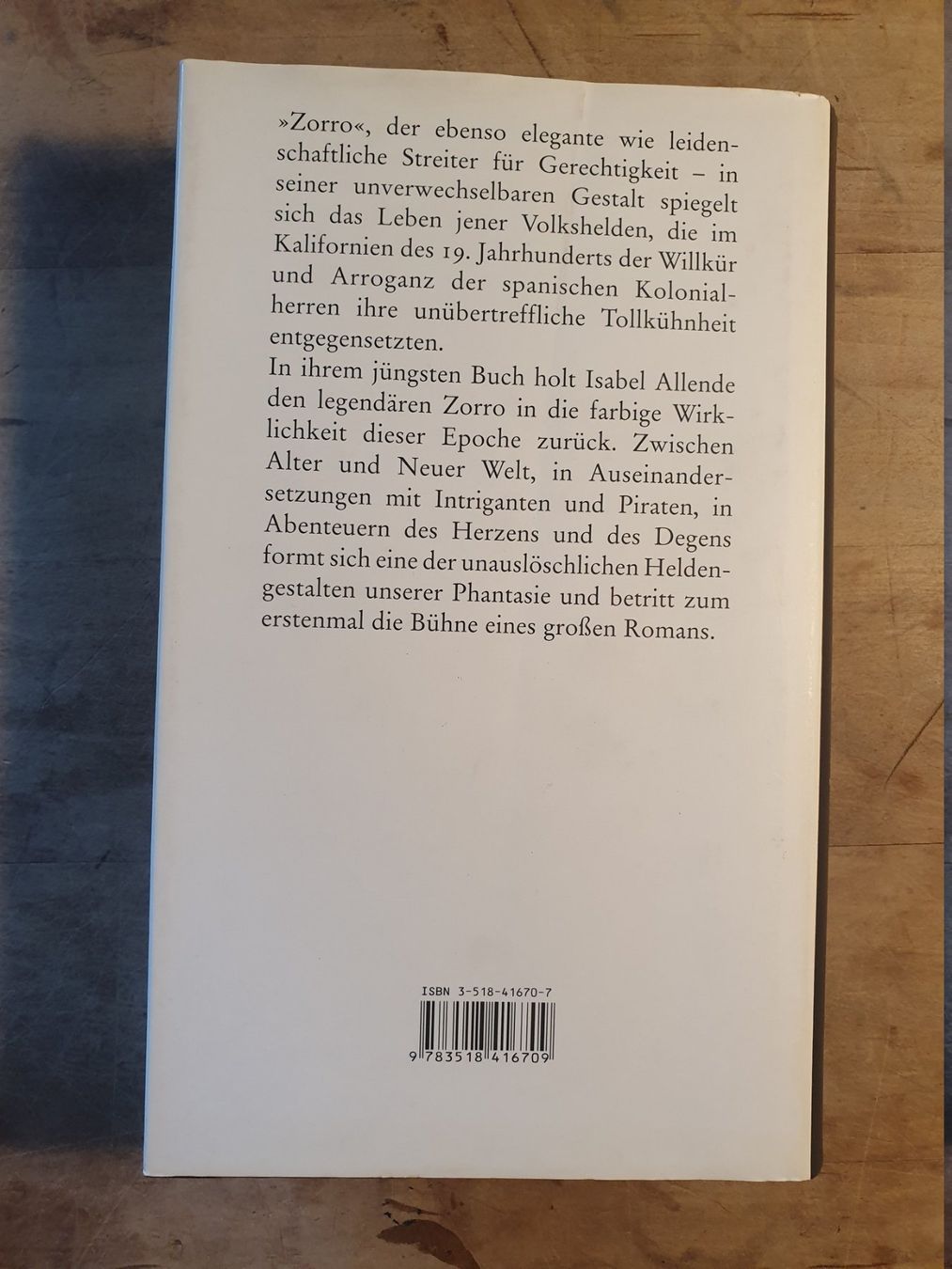 Libri: Zorro Isabel Allende Suhrkamp – Usato da Zürich venduto da loosebone 4
