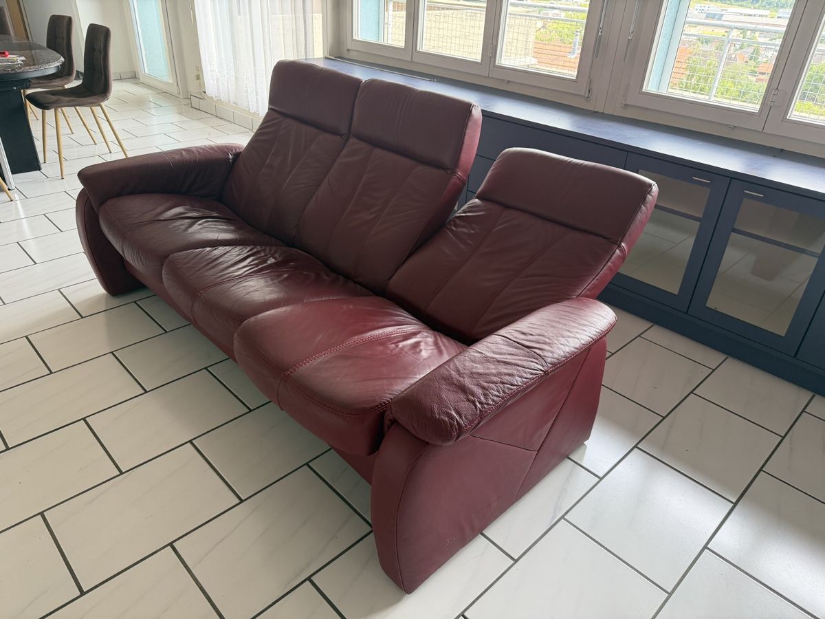 Sofas: Rotes designer Echtleder Sofa – Gebraucht aus Dürrenroth von Clifford 3