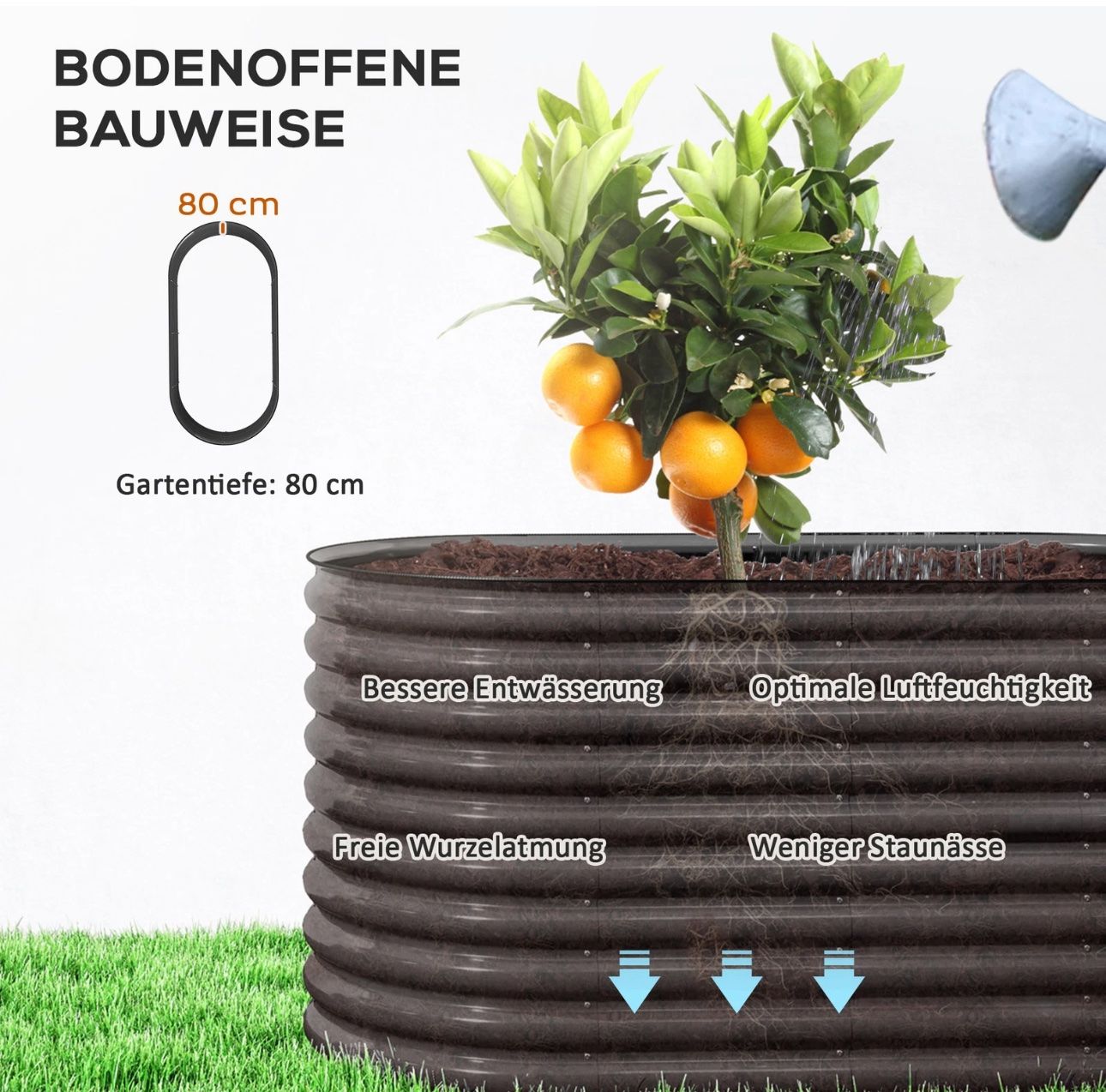 Blumentöpfe: Hochbeet aus Stahl, Pflanzbeet Frühbeet Gartenbeet – Neu und originalverpackt aus Amriswil von JaJa-Express 2