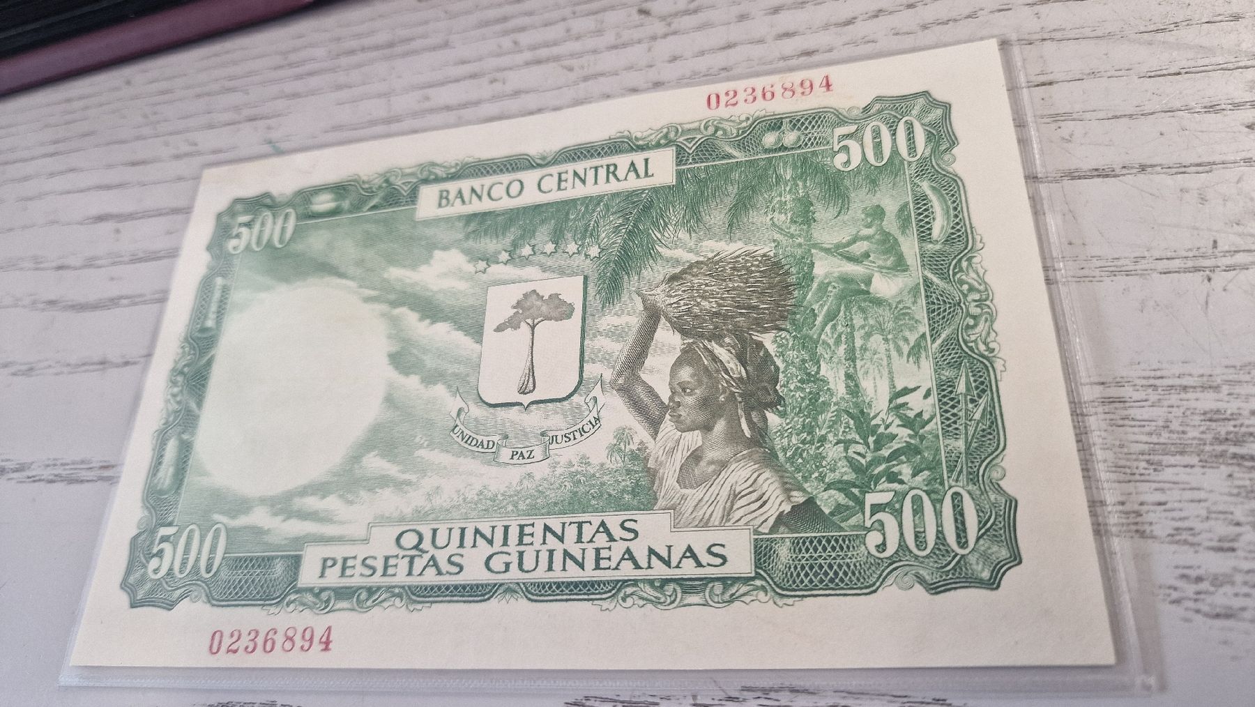 Banknoten: 500 Pesetas Guineanas Schein 1969  – Neu und originalverpackt aus Herisau von Antiques.AR 1