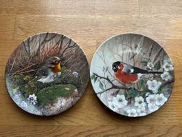 2 Sammelteller "Unsere kleine Vogelwelt" 1990 limitiert