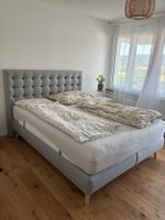 Bett mit Matratze 160x200 cm grau
