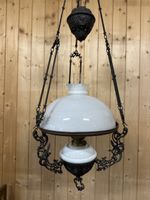 Antike Petroleumlampe, Hängelampe, Rarität, mit Echsen
