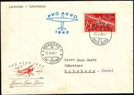 1946_Pro Aero SBK F41; Flug von Locarno nach Lausanne; 23.V.