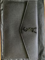 Pochette YSL cuir grainé noir logo noir neuve