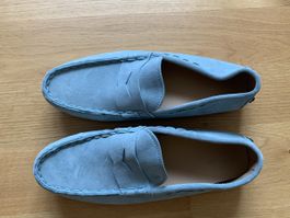 Tod's Herren Mokassins hellblau Wildleder Grösse 10,5