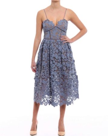 Kleid Self-Portrait blau Spitze Grösse UK 12 neuwertig