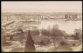 Fotografie Genf, Blick über den Park na