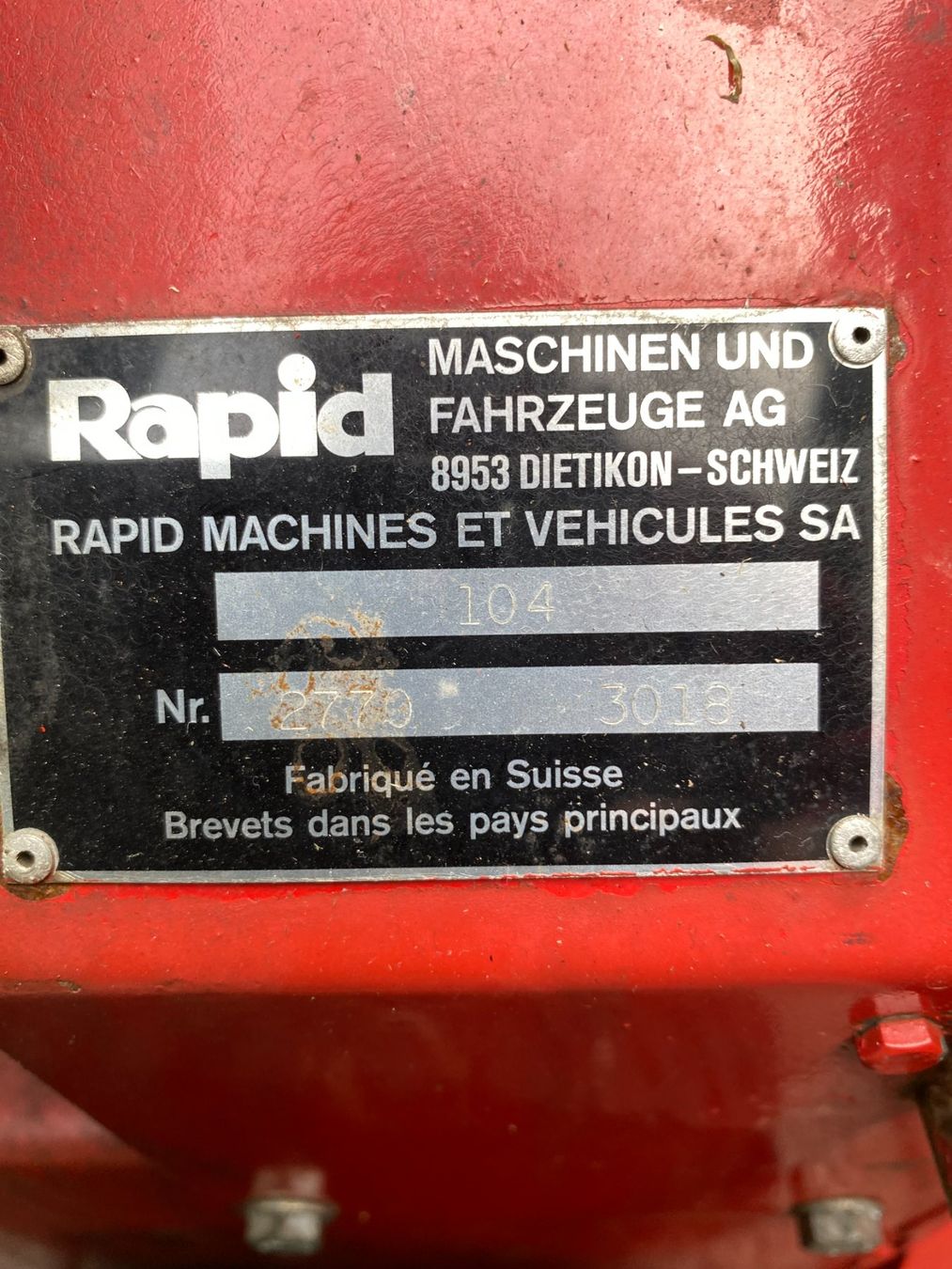 Rapid Tutte le macchine: Schneefräse Rapid 104 – Difettoso da Emmetten venduto da 2006brunoh 6