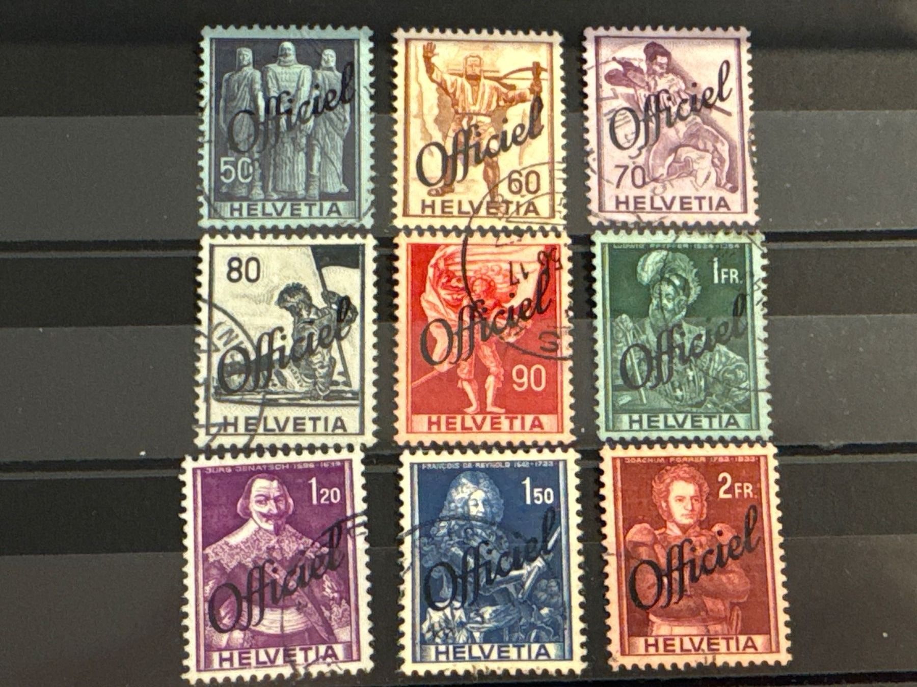 Alle Briefmarken: 1942, Historische Bilder BV55-BV63 – Gebraucht aus Küssnacht am Rigi von POSTOMASTER
