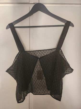 Black Lace Crop Top size EU 36 with tags
