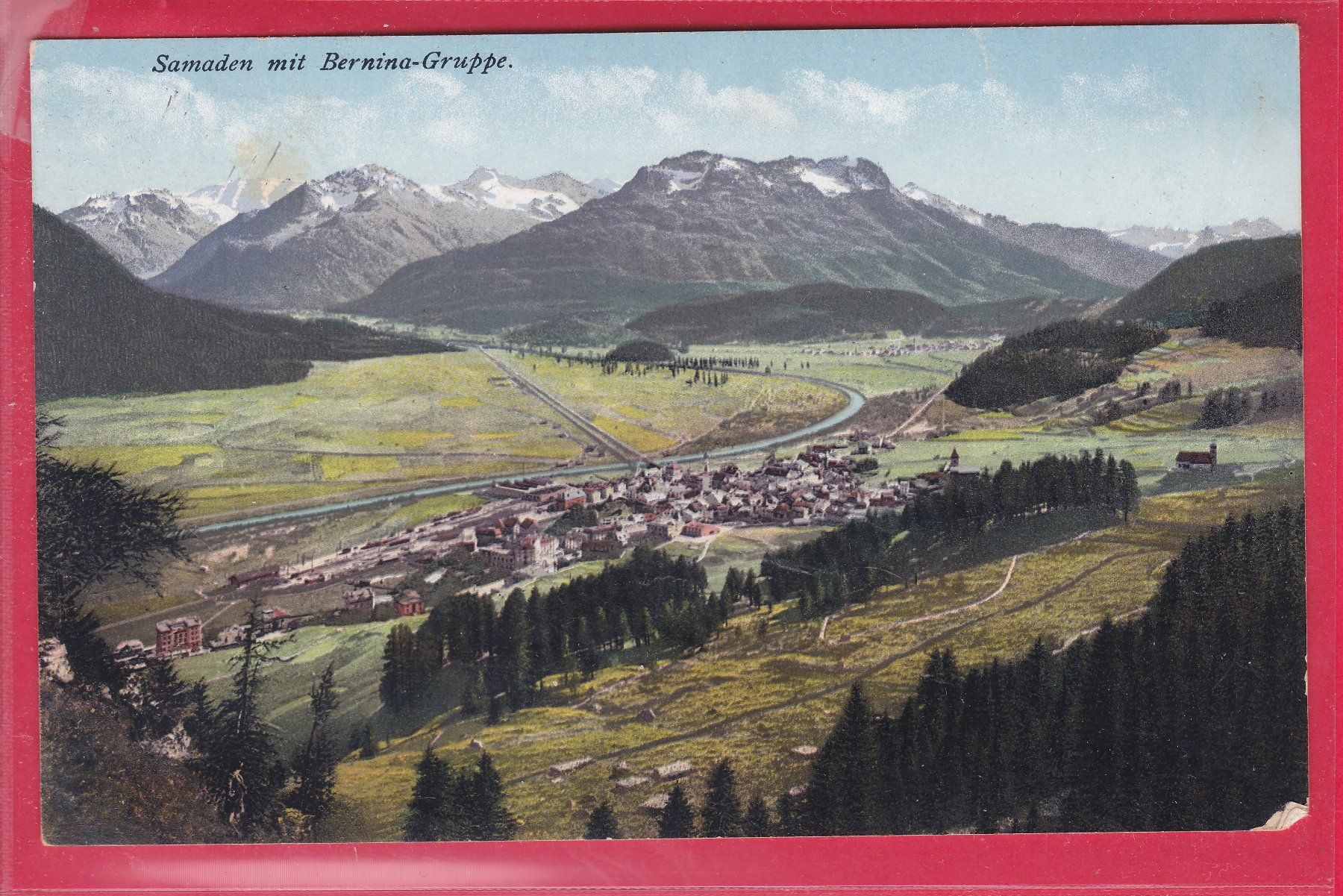 Cartoline postali: SAMADEN MIT BERNINA-GRUPPE, 23.10.1915, FELDPOST – Usato da Oberrieden venduto da Gebirgsstelze