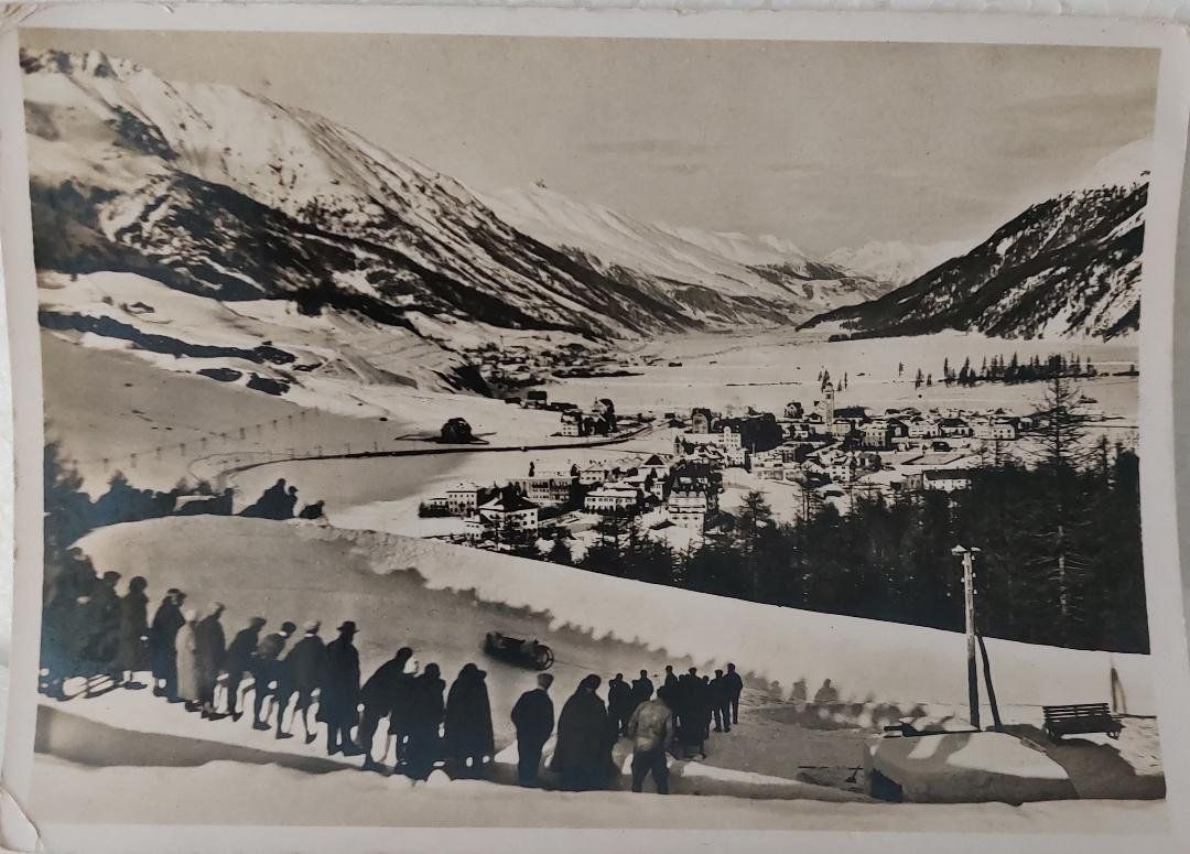 Cartoline postali: St. MORITZ - Bobbahn - 1950 – Usato da Delémont venduto da Domdom1