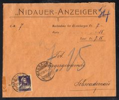 Nachnahme: 128c Tell, Madretsch - Schwadernau, 1915