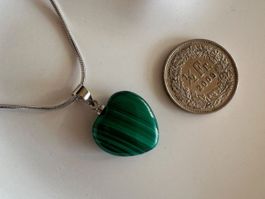 Pendentif coeur en malachite