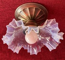 Antik Deckenlampe Jugendstil  Opalinglasschirm Top Zustand